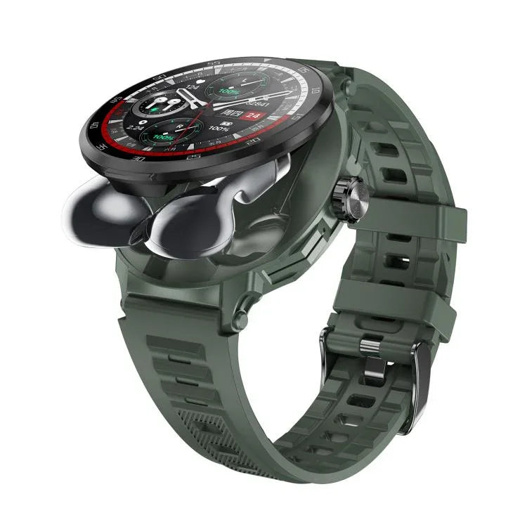 Tai nghe Bluetooth 2 trong 1 D11 màn hình 1.46 inch, hỗ trợ gọi Bluetooth / NFC / đo nhịp tim, D11 (Đen), D11 (Xanh lá)