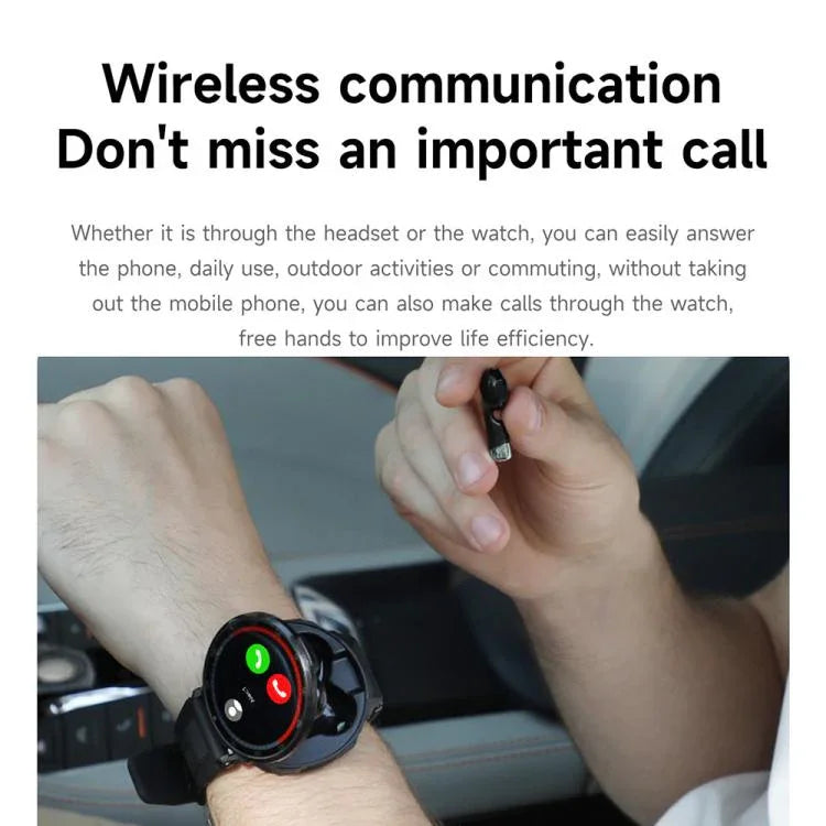 Tai nghe Bluetooth 2 trong 1 D11 màn hình 1.46 inch, hỗ trợ gọi Bluetooth / NFC / đo nhịp tim, D11 (Đen), D11 (Xanh lá)