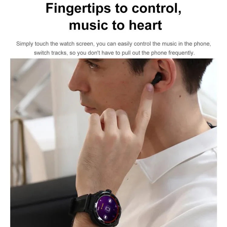 Tai nghe Bluetooth 2 trong 1 D11 màn hình 1.46 inch, hỗ trợ gọi Bluetooth / NFC / đo nhịp tim, D11 (Đen), D11 (Xanh lá)