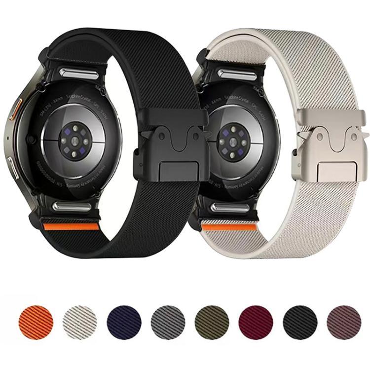 Dây đồng hồ nylon co giãn khóa dù nút bấm, Dành cho Samsung Galaxy Watch 7 / 6 / 5 / 4