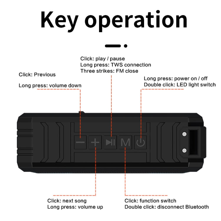 Loa Bluetooth không dây X8 chống nước IPX7, đèn màu, loa siêu trầm