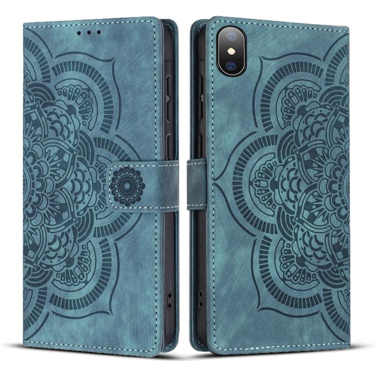 Ốp lưng điện thoại da mờ cổ điển Mandala dập nổi, dành cho iPhone XR, dành cho iPhone XS Max, dành cho iPhone 7 Plus / 8 Plus