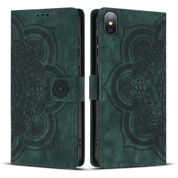 Ốp lưng điện thoại da mờ cổ điển Mandala dập nổi, dành cho iPhone XR, dành cho iPhone XS Max, dành cho iPhone 7 Plus / 8 Plus