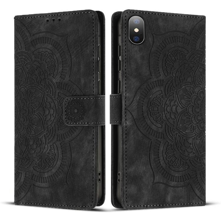 Ốp lưng điện thoại da mờ cổ điển Mandala dập nổi, dành cho iPhone XR, dành cho iPhone XS Max, dành cho iPhone 7 Plus / 8 Plus