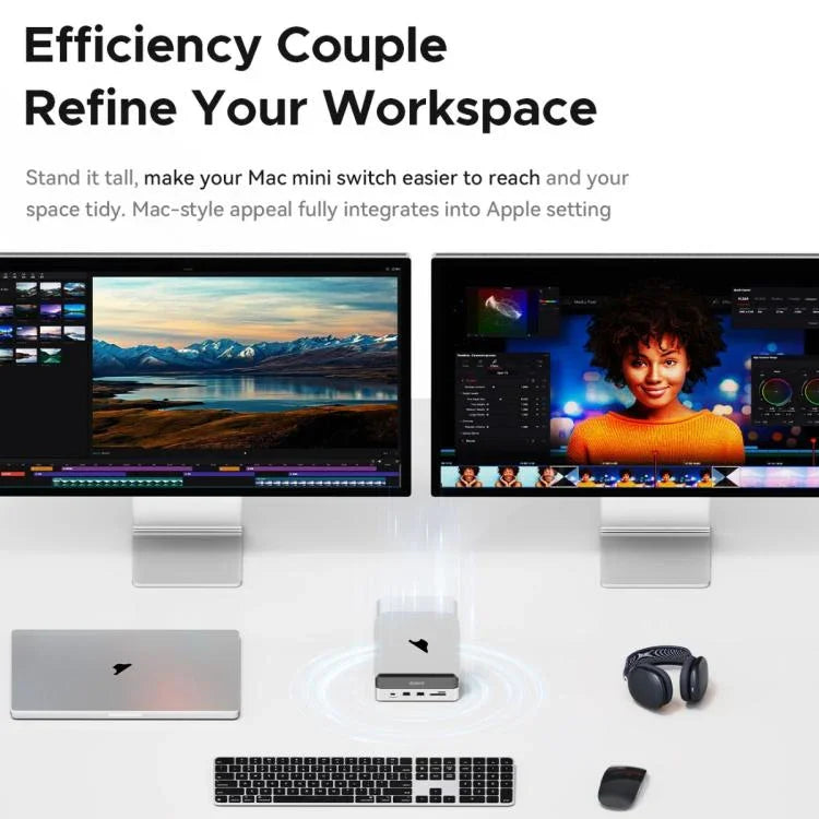 ORICO VSP10 Mini Dock Desktop Storage Expansion Multi-function Holder for Mac Mini 2024, 512GB, 1TB, 2TB, 4TB