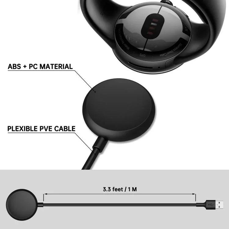Cáp sạc từ tính đồng hồ thông minh xDfind cho Google Pixel Watch, chiều dài: 1m, cổng USB