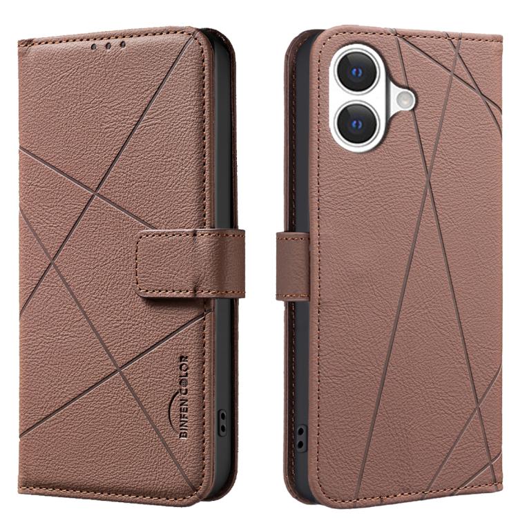 Ốp lưng điện thoại da họa tiết hình học RFID, dành cho iPhone 16e / 17e, dành cho iPhone 17 Pro Max, dành cho iPhone 17 Pro, dành cho iPhone 17, dành cho iPhone Air, dành cho iPhone 16 Pro Max, dành cho iPhone 16 Pro, dành cho iPhone 16 Plus