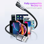 Cáp sạc USB 2.4A sang 8 Pin đầu gập xoay 180 độ, 1.2m 8 Pin, 2m 8 Pin