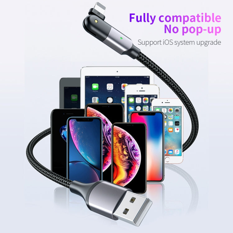 Cáp sạc USB 2.4A sang 8 Pin đầu gập xoay 180 độ, 1.2m 8 Pin, 2m 8 Pin