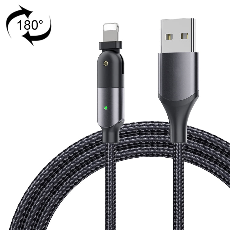 Cáp sạc USB 2.4A sang 8 Pin đầu gập xoay 180 độ, 1.2m 8 Pin, 2m 8 Pin