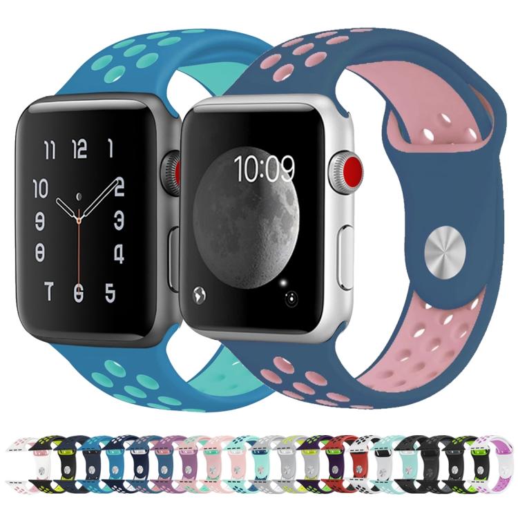 Dây đồng hồ thể thao silicone hai màu xDfind, Dành cho Apple Watch 46mm / 49mm / 45mm / 44mm, Dành cho Apple Watch 42mm / 41mm / 40mm / 38mm