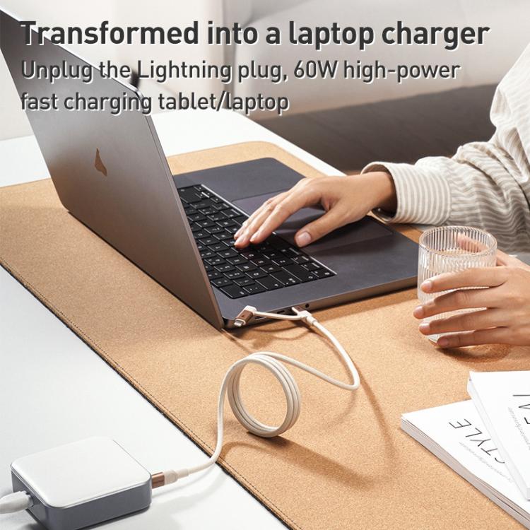 Cáp dữ liệu từ USB-C / Type-C sang USB-C / Type-C / 8 Pin từ tính Momax Mag.Link Duo 60W, DC58 dài 1m, DL58 60W 1m