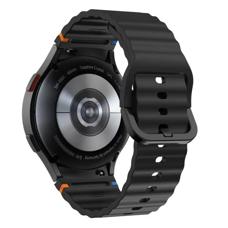 Dây đồng hồ silicone khóa màu thêu vân sóng xDfind, Dành cho Samsung Galaxy Watch FE / 7 / 6 / 5 / 4