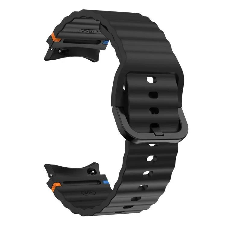 Dây đồng hồ silicone khóa màu thêu vân sóng xDfind, Dành cho Samsung Galaxy Watch FE / 7 / 6 / 5 / 4