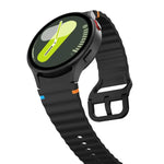 Dây đồng hồ silicone khóa màu thêu vân sóng xDfind, Dành cho Samsung Galaxy Watch FE / 7 / 6 / 5 / 4