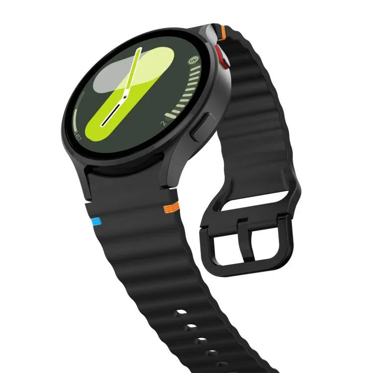 Dây đồng hồ silicone khóa màu thêu vân sóng xDfind, Dành cho Samsung Galaxy Watch FE / 7 / 6 / 5 / 4