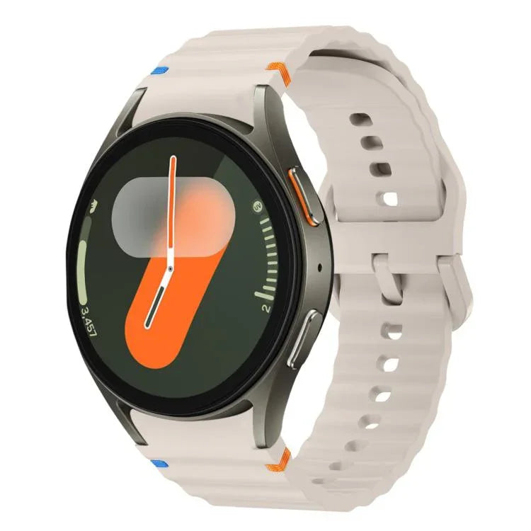 Dây đồng hồ silicone khóa màu thêu vân sóng xDfind, Dành cho Samsung Galaxy Watch FE / 7 / 6 / 5 / 4