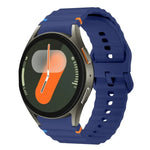 Dây đồng hồ silicone khóa màu thêu vân sóng xDfind, Dành cho Samsung Galaxy Watch FE / 7 / 6 / 5 / 4