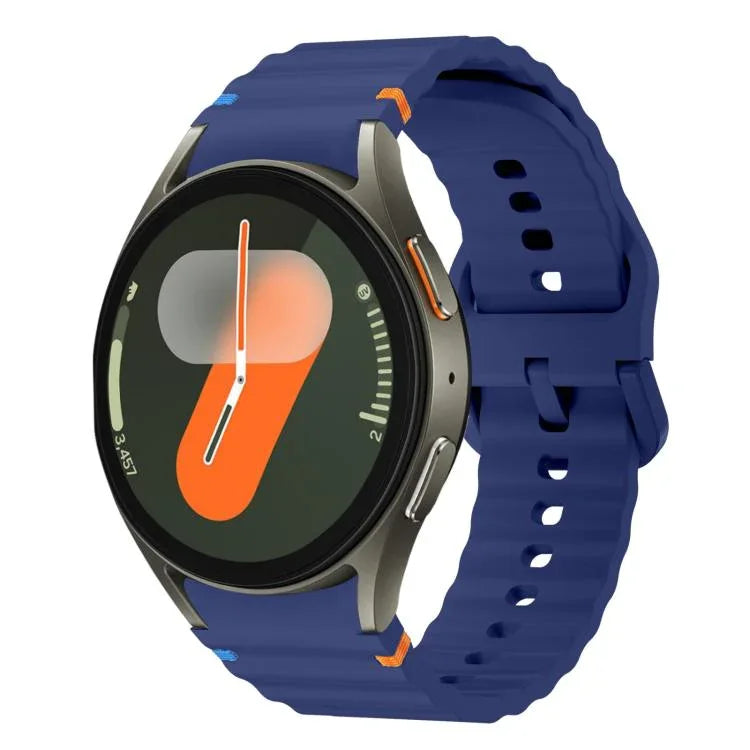 Dây đồng hồ silicone khóa màu thêu vân sóng xDfind, Dành cho Samsung Galaxy Watch FE / 7 / 6 / 5 / 4
