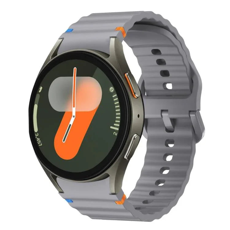 Dây đồng hồ silicone khóa màu thêu vân sóng xDfind, Dành cho Samsung Galaxy Watch FE / 7 / 6 / 5 / 4