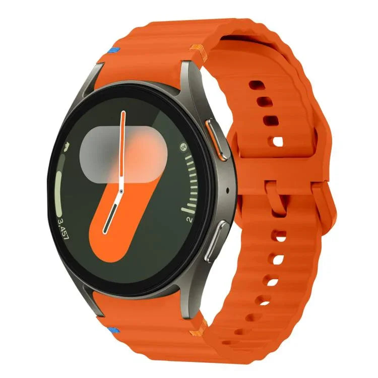 Dây đồng hồ silicone khóa màu thêu vân sóng xDfind, Dành cho Samsung Galaxy Watch FE / 7 / 6 / 5 / 4