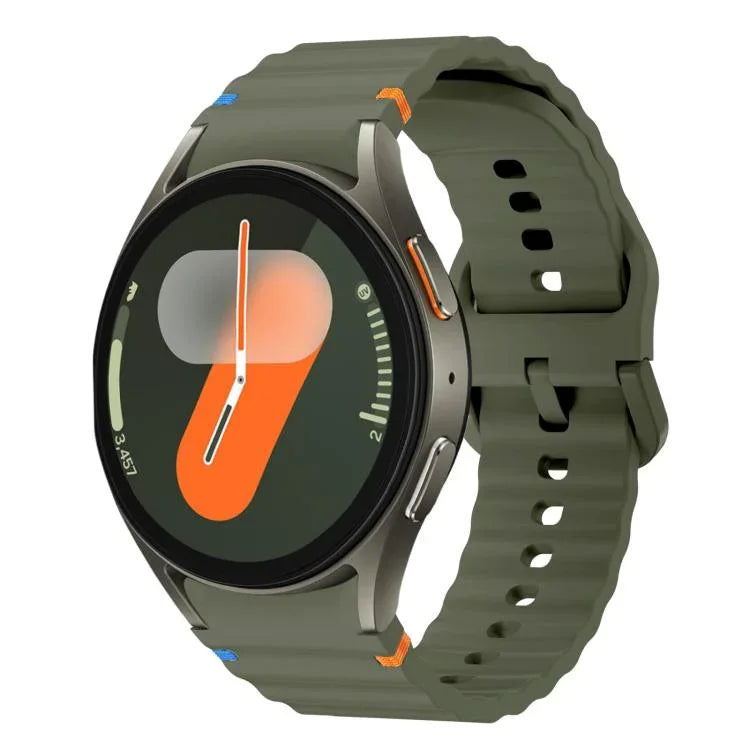 Dây đồng hồ silicone khóa màu thêu vân sóng xDfind, Dành cho Samsung Galaxy Watch FE / 7 / 6 / 5 / 4