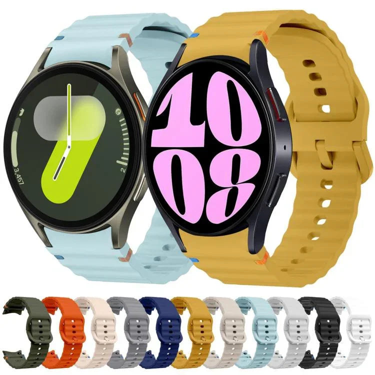 Dây đồng hồ silicone khóa màu thêu vân sóng xDfind, Dành cho Samsung Galaxy Watch FE / 7 / 6 / 5 / 4