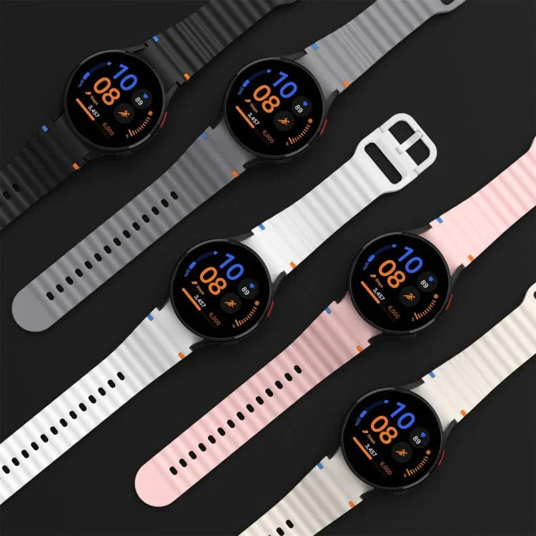 Dây đồng hồ silicone khóa màu thêu vân sóng xDfind, Dành cho Samsung Galaxy Watch FE / 7 / 6 / 5 / 4