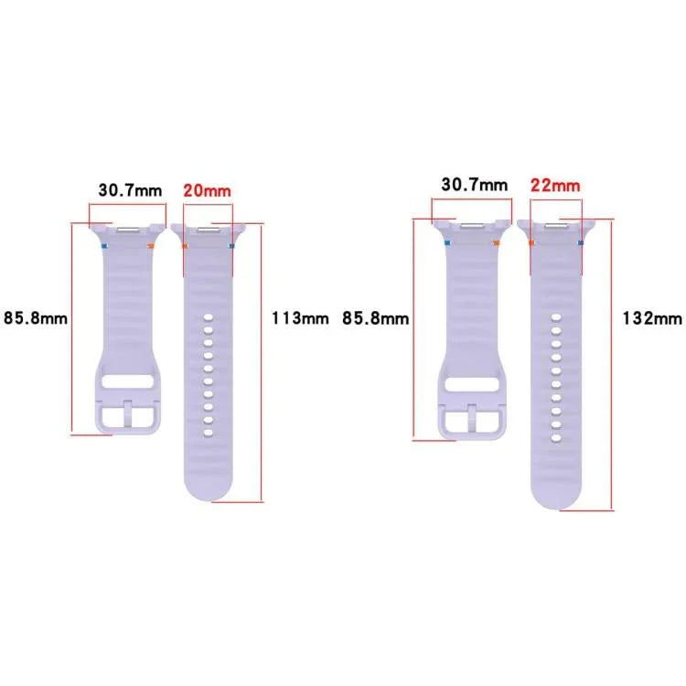 Dây đồng hồ silicone khóa màu thêu vân sóng xDfind, Dành cho Samsung Galaxy Watch FE / 7 / 6 / 5 / 4