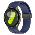 xDfind Fold Magnetic Black Buckle Silicone Watch Band, For Samsung Galaxy Watch7 / FE / 6 / 5 / 4