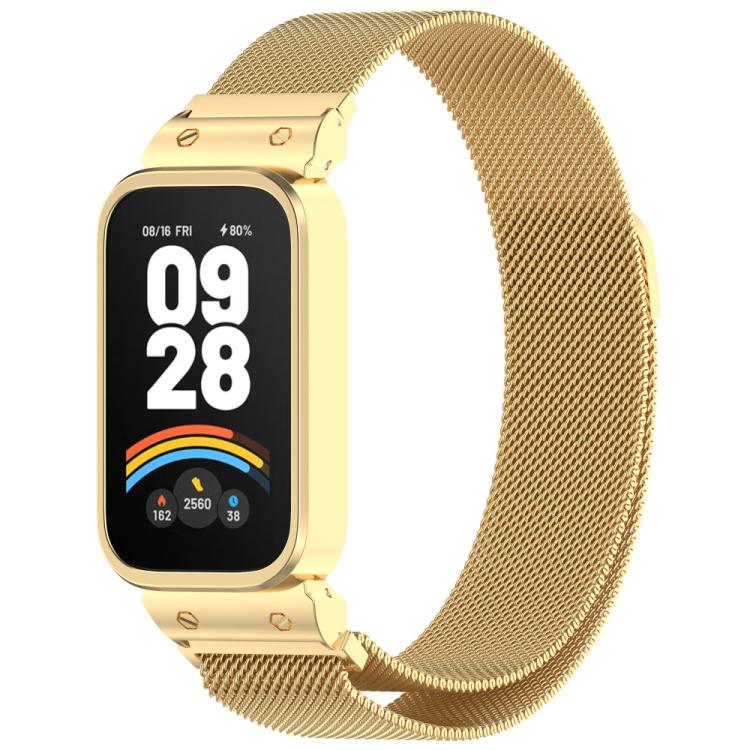 xDfind Watch Frame Integrated Milan Magnetic Metal Watch Band, For Redmi Band 3 / Xiaomi Smart Band 9 Active, For Redmi Band 2 / Xiaomi Smart Band 8 Active