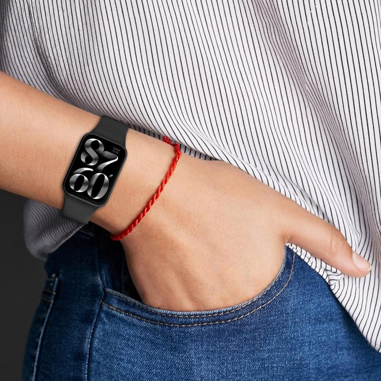 xDfind Solid Color Black Buckle Silicone Watch Band, For Xiaomi Band 10 Pro/9 Pro/Redmi Watch 6/5/4, For Redmi Watch 6 / Watch 5 / Watch 4