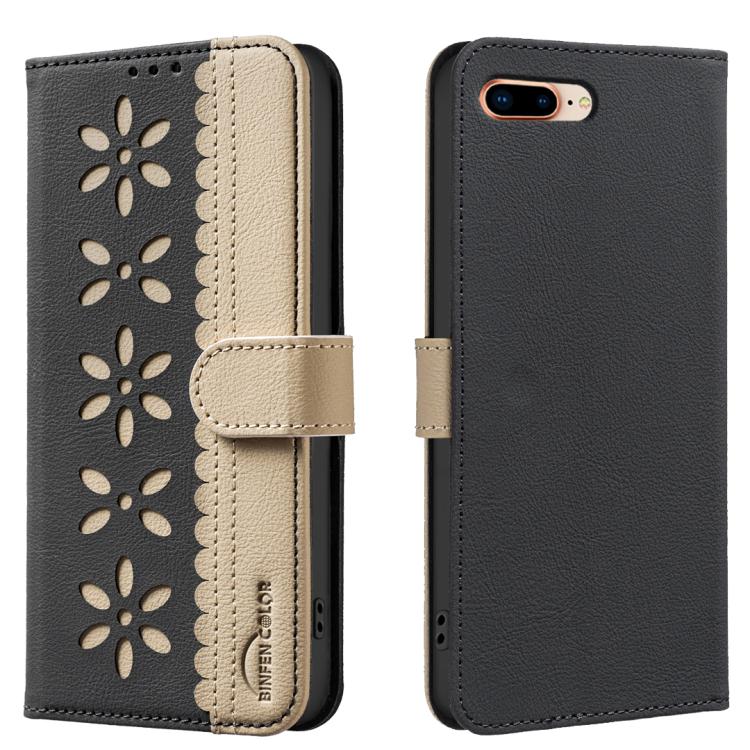 Ốp lưng điện thoại da RFID họa tiết hoa rỗng ghép màu, dành cho iPhone XS Max, iPhone 6 Plus / 7 Plus / 8 Plus, iPhone 6 / 7 / 8