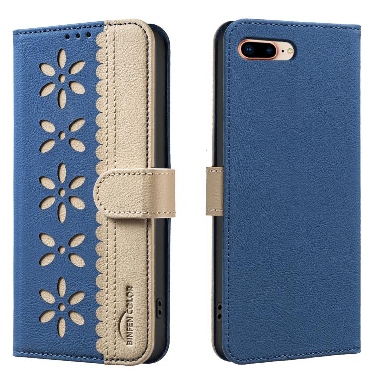Ốp lưng điện thoại da RFID họa tiết hoa rỗng ghép màu, dành cho iPhone XS Max, iPhone 6 Plus / 7 Plus / 8 Plus, iPhone 6 / 7 / 8