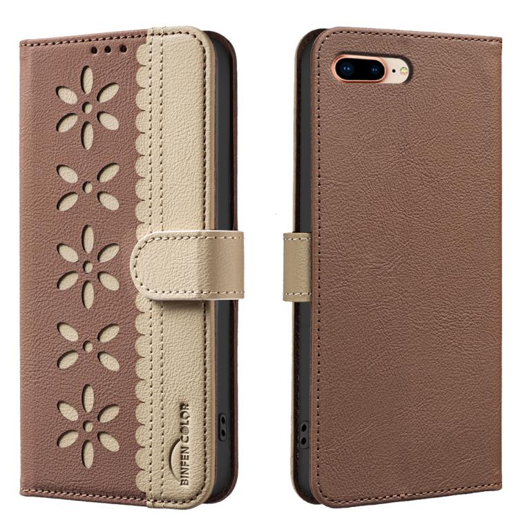 Ốp lưng điện thoại da RFID họa tiết hoa rỗng ghép màu, dành cho iPhone XS Max, iPhone 6 Plus / 7 Plus / 8 Plus, iPhone 6 / 7 / 8