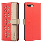 Ốp lưng điện thoại da RFID họa tiết hoa rỗng ghép màu, dành cho iPhone XS Max, iPhone 6 Plus / 7 Plus / 8 Plus, iPhone 6 / 7 / 8