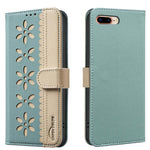 Ốp lưng điện thoại da RFID họa tiết hoa rỗng ghép màu, dành cho iPhone XS Max, iPhone 6 Plus / 7 Plus / 8 Plus, iPhone 6 / 7 / 8