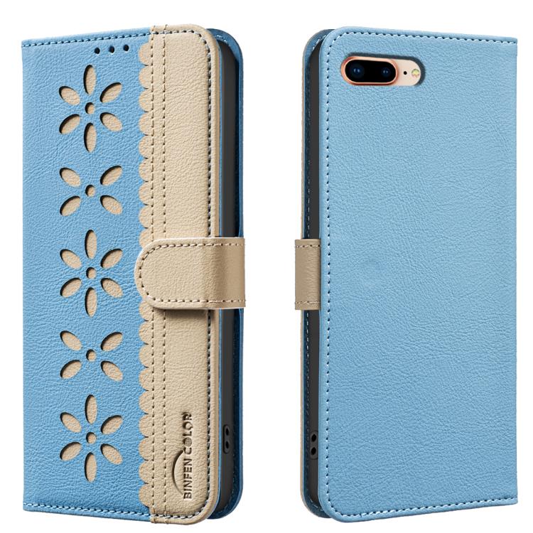 Ốp lưng điện thoại da RFID họa tiết hoa rỗng ghép màu, dành cho iPhone XS Max, iPhone 6 Plus / 7 Plus / 8 Plus, iPhone 6 / 7 / 8