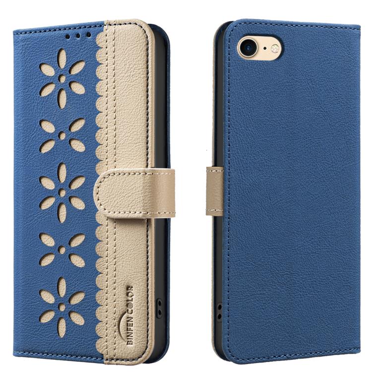 Ốp lưng điện thoại da RFID họa tiết hoa rỗng ghép màu, dành cho iPhone XS Max, iPhone 6 Plus / 7 Plus / 8 Plus, iPhone 6 / 7 / 8