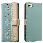 Ốp lưng điện thoại da RFID họa tiết hoa rỗng ghép màu, dành cho iPhone XS Max, iPhone 6 Plus / 7 Plus / 8 Plus, iPhone 6 / 7 / 8