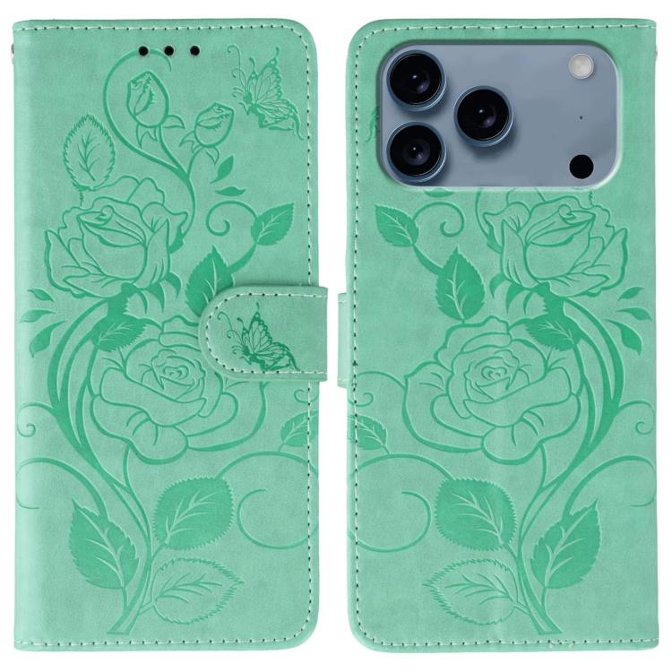 Ốp lưng điện thoại da dập nổi hoa hồng bướm, dành cho iPhone 17e / 16e, dành cho iPhone 17 Pro Max, dành cho iPhone 17 Pro, dành cho iPhone 17, dành cho iPhone Air