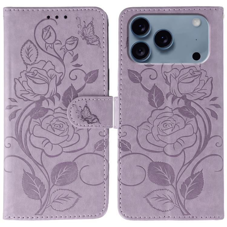 Ốp lưng điện thoại da dập nổi hoa hồng bướm, dành cho iPhone 17e / 16e, dành cho iPhone 17 Pro Max, dành cho iPhone 17 Pro, dành cho iPhone 17, dành cho iPhone Air