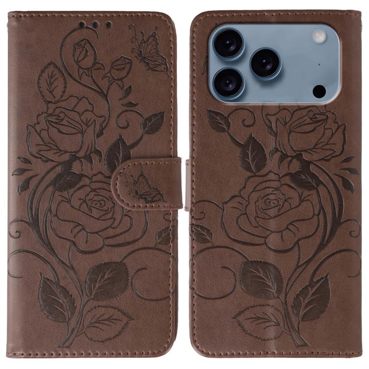 Ốp lưng điện thoại da dập nổi hoa hồng bướm, dành cho iPhone 17e / 16e, dành cho iPhone 17 Pro Max, dành cho iPhone 17 Pro, dành cho iPhone 17, dành cho iPhone Air