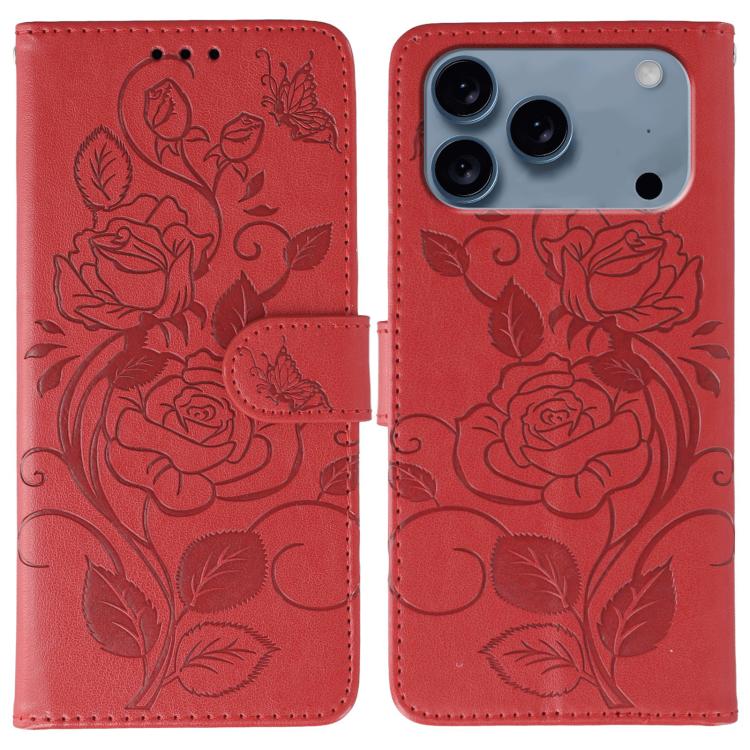 Ốp lưng điện thoại da dập nổi hoa hồng bướm, dành cho iPhone 17e / 16e, dành cho iPhone 17 Pro Max, dành cho iPhone 17 Pro, dành cho iPhone 17, dành cho iPhone Air