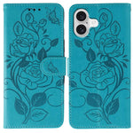 Ốp lưng điện thoại da dập nổi hoa hồng bướm, dành cho iPhone 17e / 16e, dành cho iPhone 17 Pro Max, dành cho iPhone 17 Pro, dành cho iPhone 17, dành cho iPhone Air
