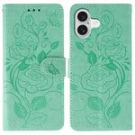 Ốp lưng điện thoại da dập nổi hoa hồng bướm, dành cho iPhone 17e / 16e, dành cho iPhone 17 Pro Max, dành cho iPhone 17 Pro, dành cho iPhone 17, dành cho iPhone Air