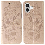 Ốp lưng điện thoại da dập nổi hoa hồng bướm, dành cho iPhone 17e / 16e, dành cho iPhone 17 Pro Max, dành cho iPhone 17 Pro, dành cho iPhone 17, dành cho iPhone Air