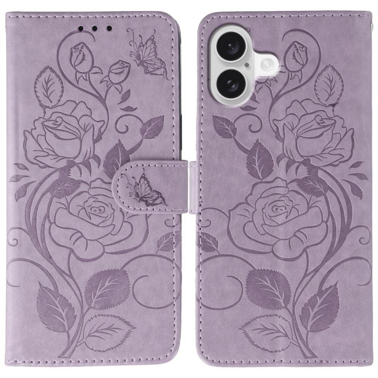Ốp lưng điện thoại da dập nổi hoa hồng bướm, dành cho iPhone 17e / 16e, dành cho iPhone 17 Pro Max, dành cho iPhone 17 Pro, dành cho iPhone 17, dành cho iPhone Air
