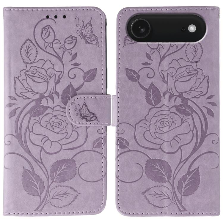 Ốp lưng điện thoại da dập nổi hoa hồng bướm, dành cho iPhone 17e / 16e, dành cho iPhone 17 Pro Max, dành cho iPhone 17 Pro, dành cho iPhone 17, dành cho iPhone Air