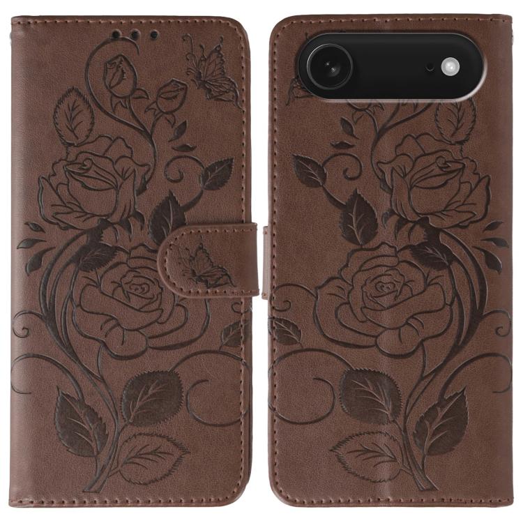 Ốp lưng điện thoại da dập nổi hoa hồng bướm, dành cho iPhone 17e / 16e, dành cho iPhone 17 Pro Max, dành cho iPhone 17 Pro, dành cho iPhone 17, dành cho iPhone Air